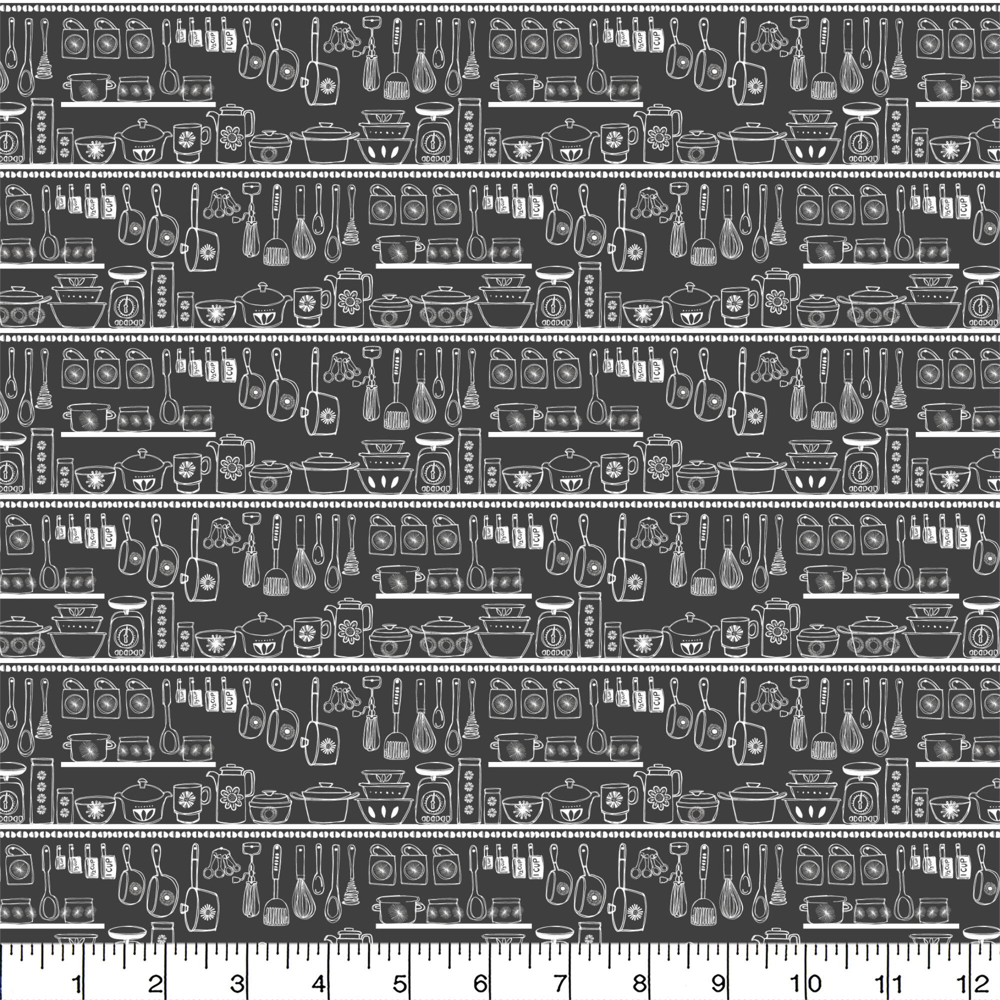 Camelot Fabrics Kitchen Sketch Cotton Fabric